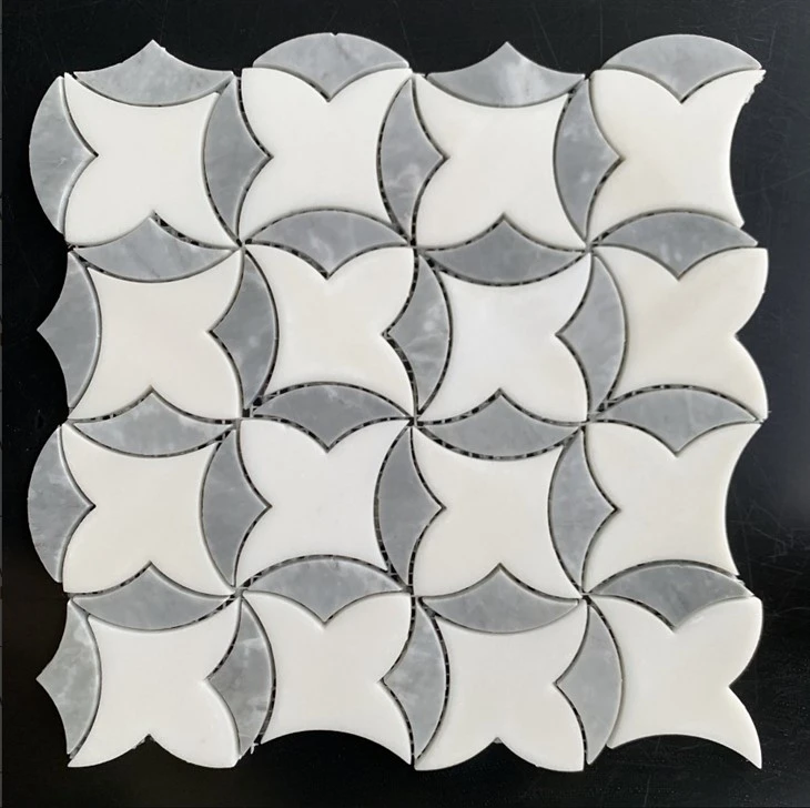 Nova Dolomite Brass Polished Marble Mosaic Bathroom
